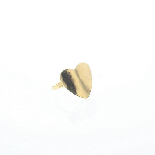 Gold-filled heart-shaped crush ring with twisted band