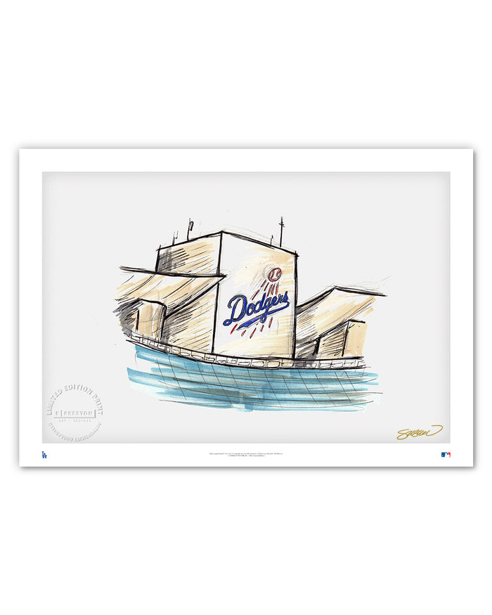 Dodger Stadium Ink Sketch (Top Deck)