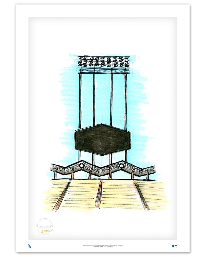 Dodger Stadium Ink Sketch