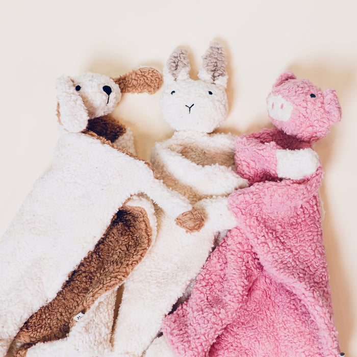 PIG - Organic SHERPA Lovey Baby Security Blanket Cuddle Cloth