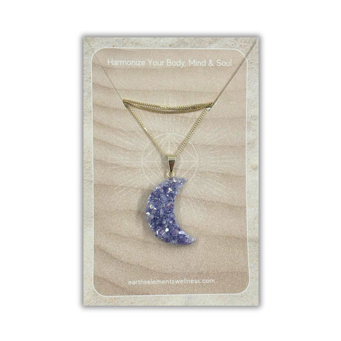 Necklace - Pearly Druzy Moon