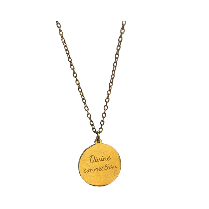 Earths Elements Gold Flower of Life Necklace with Tiger's Eye Gem