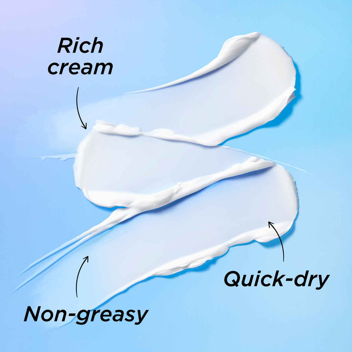 Texture is a rich cream, non-greasy and quick drying