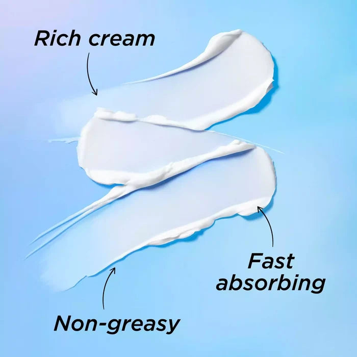 Texture is a rich cream, fast absorbing and non-greasy