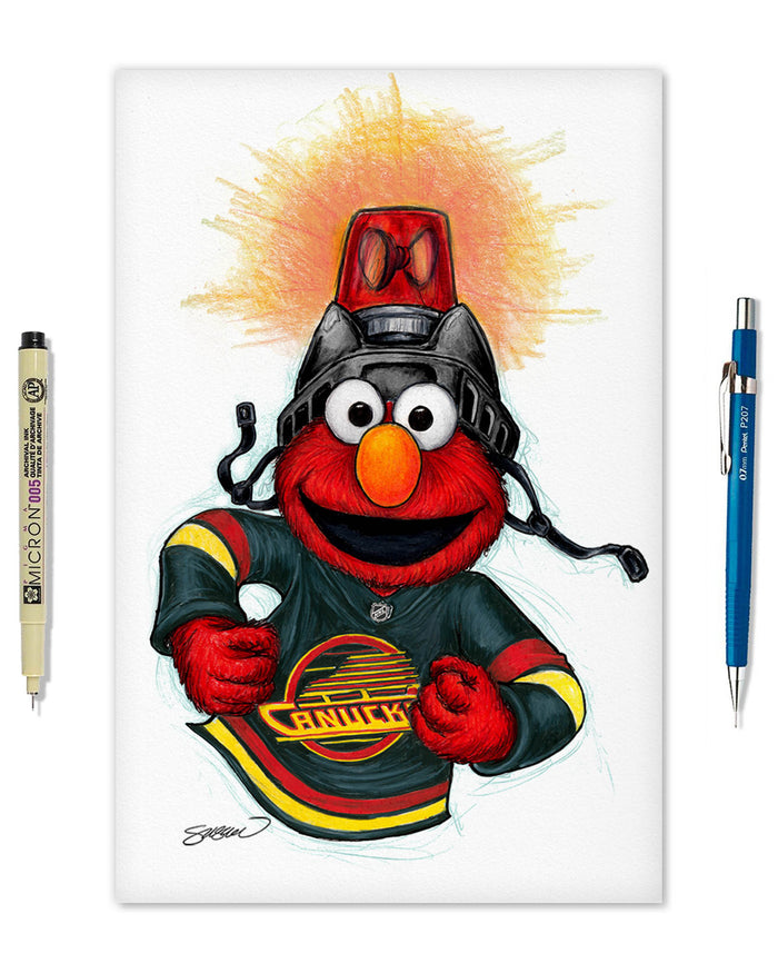 Elmo Loves Goals! x NHL Canucks Limited Edition Art Print