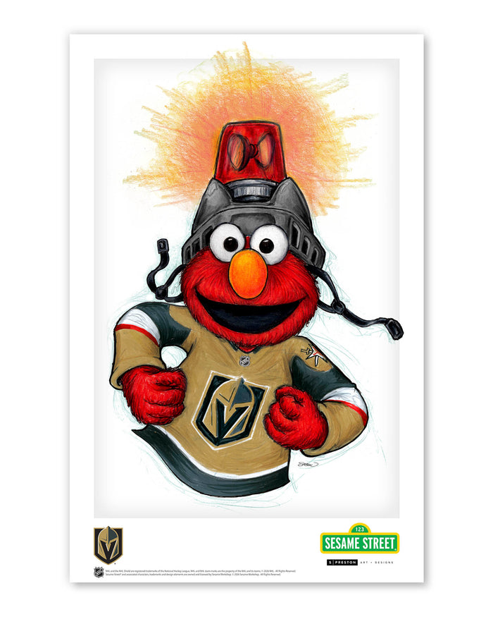 Elmo Loves Goals! x NHL Golden Knights Limited Edition Art Print