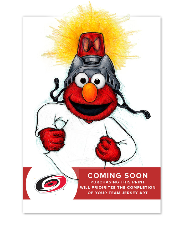 Elmo Loves Goals! x NHL Hurricanes Limited Edition Art Print
