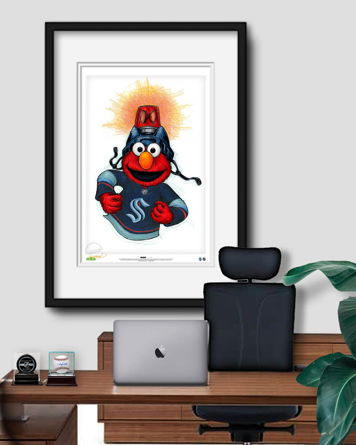 Elmo Loves Goals! x NHL Kraken Limited Edition Art Print