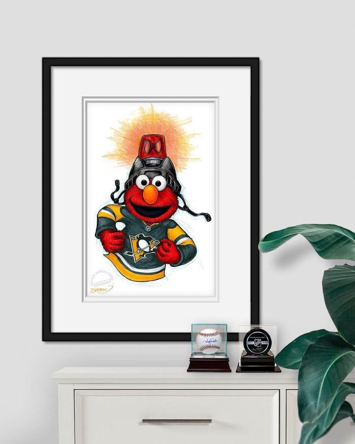 Elmo Loves Goals! x NHL Penguins Limited Edition Art Print
