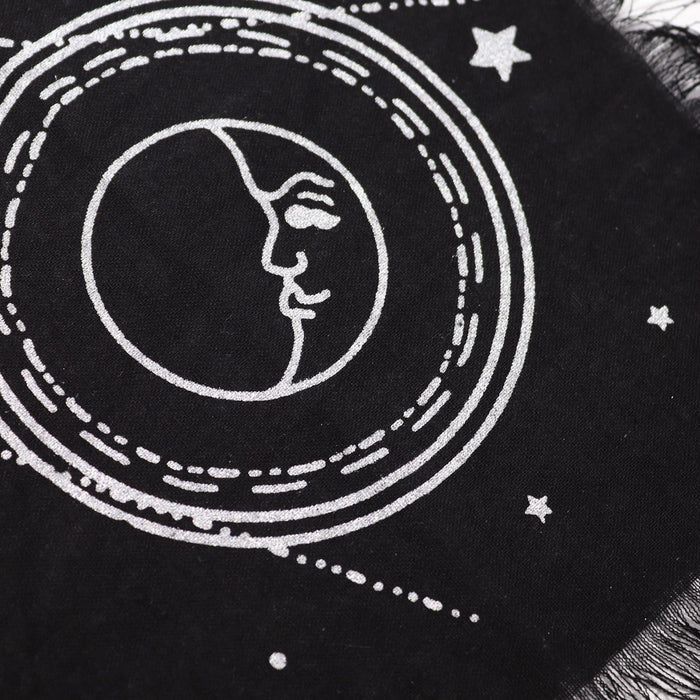 Esoteric Fringed Altar Cloth -  Moon & Sun Chart 🇬🇧