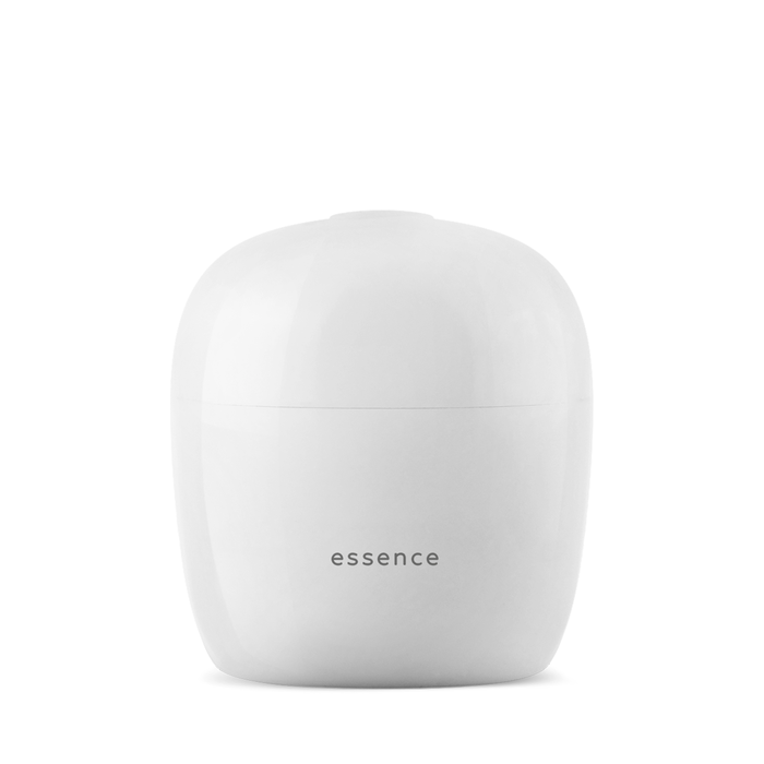 A white jar of Ayuna 'Essence' containing a luxurious, gommage-like peel for skin care.