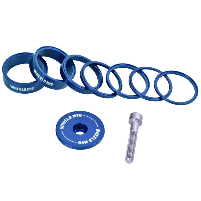Essential Aluminum Headset Spacer Kit - Blue