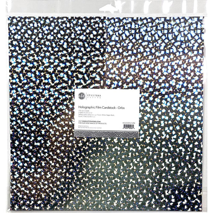 ETC Papers - Holographic Film Cardstock 12X12 2 in each Pkg - Orbs. Available in Bowmanville Ontario Canada.