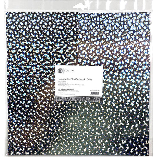 ETC Papers - Holographic Film Cardstock 12X12 2 in each Pkg - Orbs. Available in Bowmanville Ontario Canada.