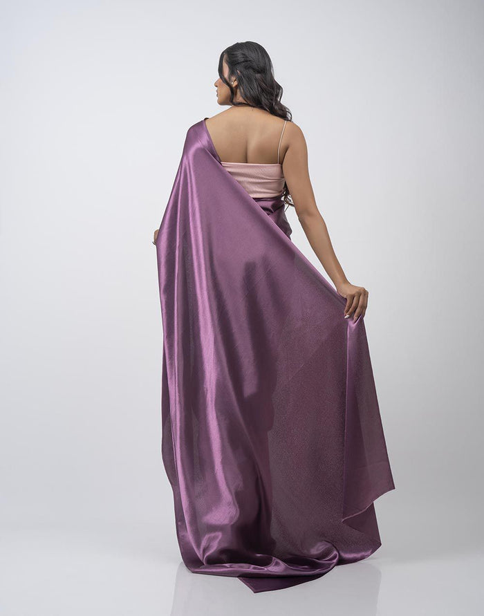 ETHNIC FUSION PLAIN SILK SAREE