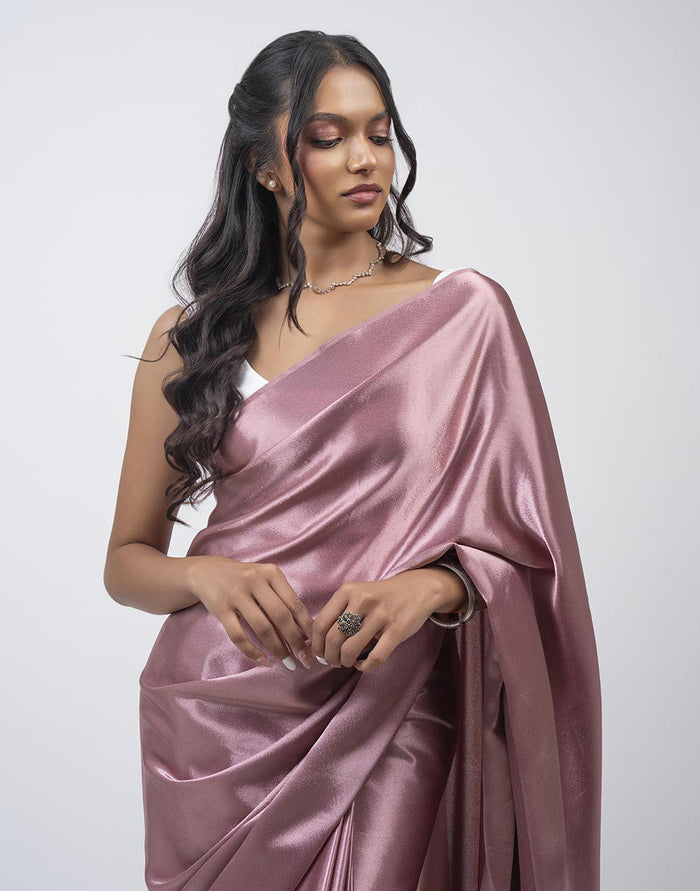 ETHNIC FUSION PLAIN SILK SAREE