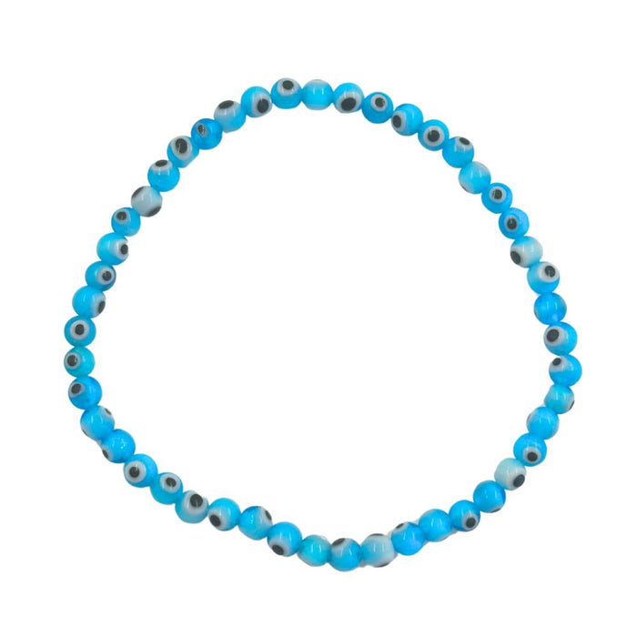 Evil Eye Bracelet - Light Blue 4mm