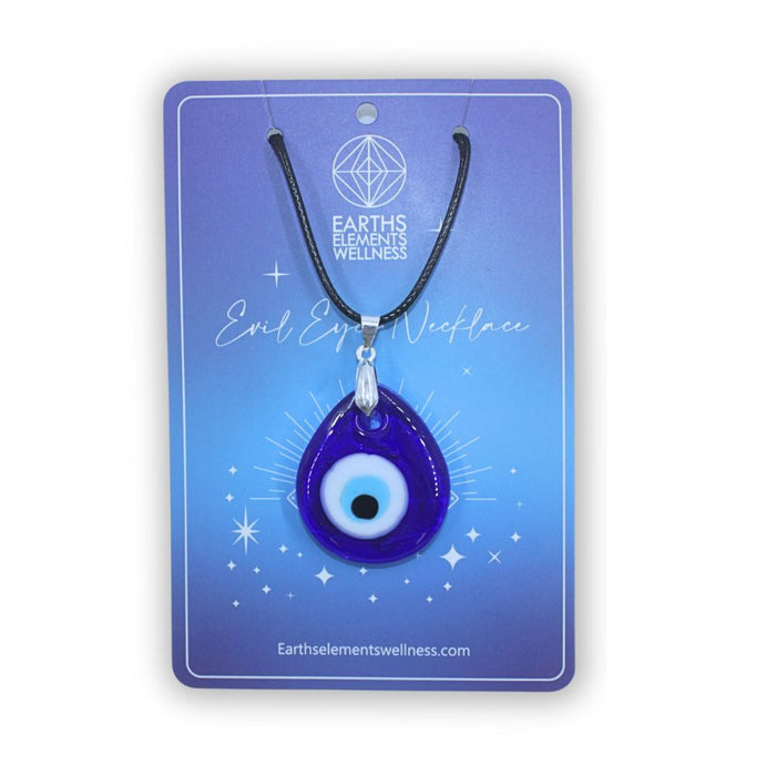 Evil Eye Necklace with Leather Cord