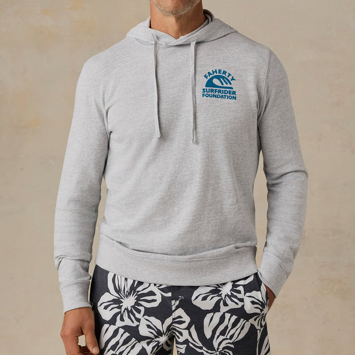 Faherty x Surfrider Sunwashed Organic Hoodie - Light Grey Heather
