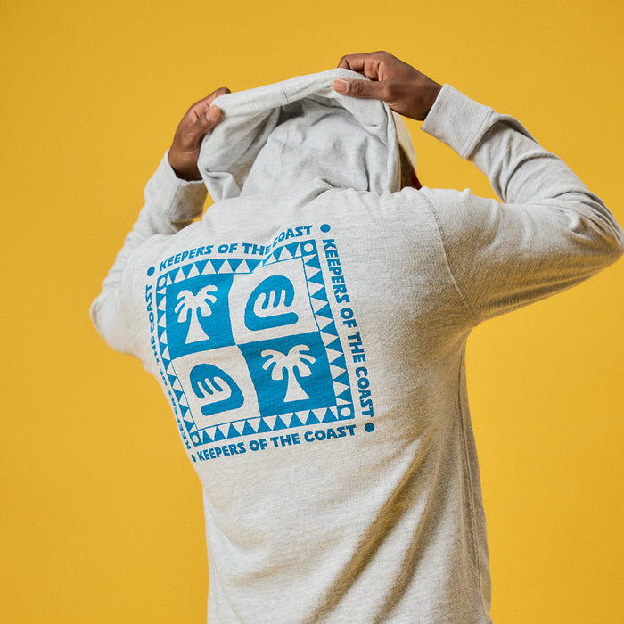 Faherty x Surfrider Sunwashed Organic Hoodie - Light Grey Heather