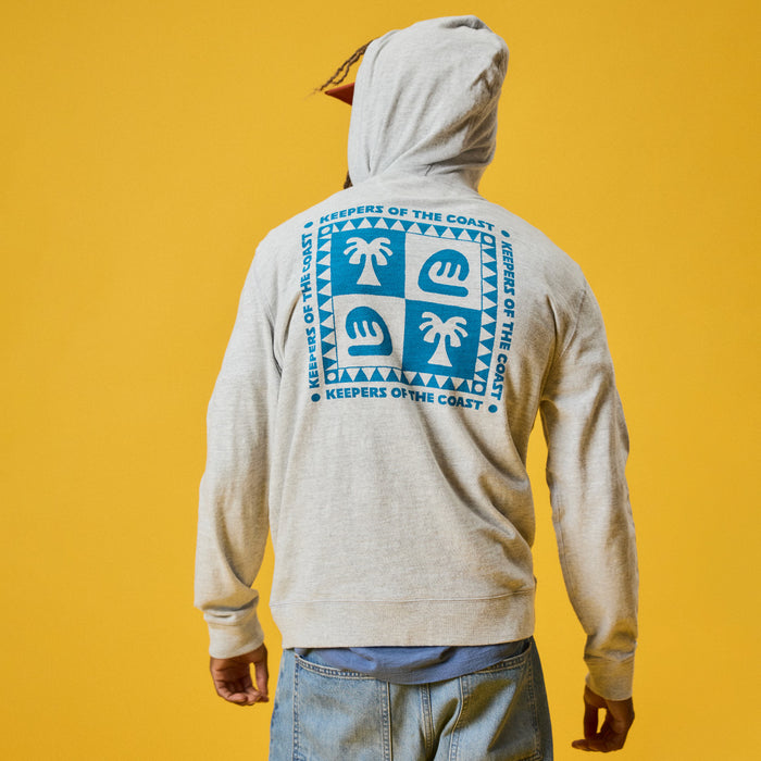 Faherty x Surfrider Sunwashed Organic Hoodie - Light Grey Heather