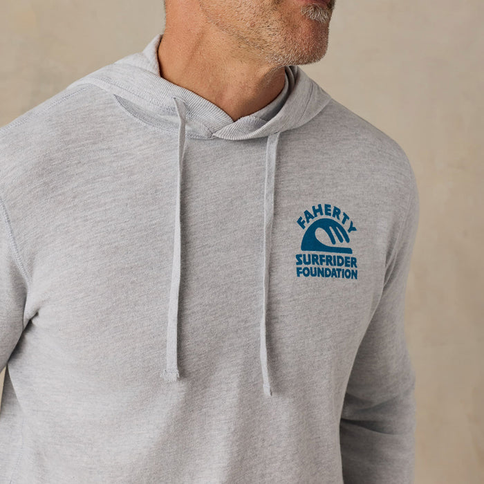 Faherty x Surfrider Sunwashed Organic Hoodie - Light Grey Heather