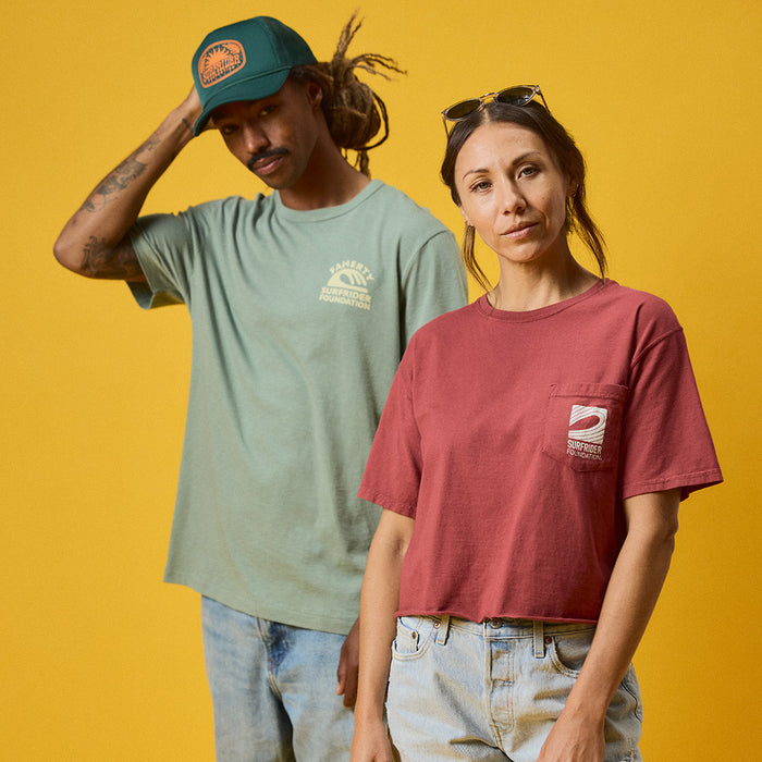Faherty x Surfrider Sunwashed Regenerative Tee - Olive