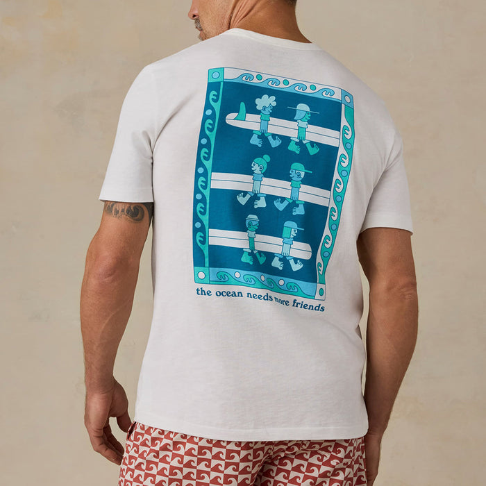 Faherty x Surfrider Sunwashed Regenerative Tee - White