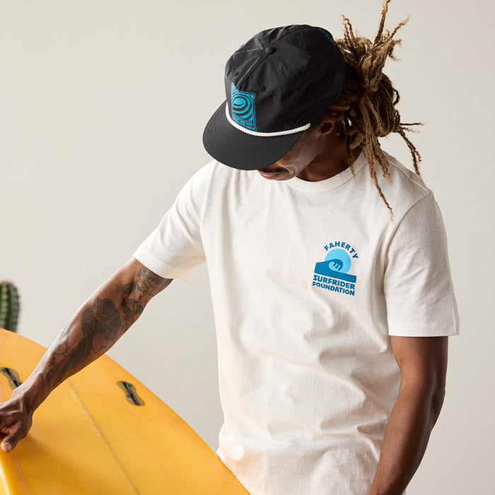 Faherty x Surfrider Sunwashed Regenerative Tee - White