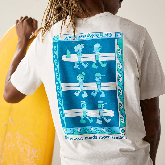 Faherty x Surfrider Sunwashed Regenerative Tee - White