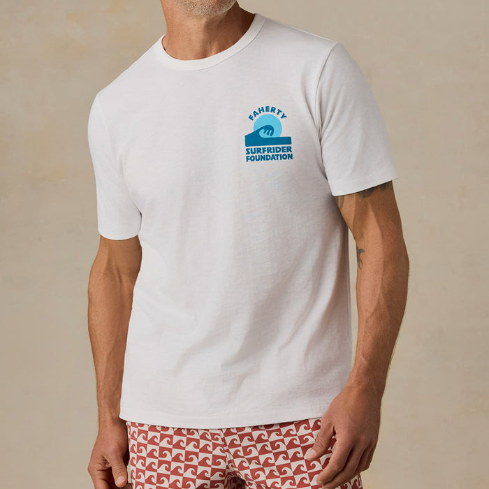 Faherty x Surfrider Sunwashed Regenerative Tee - White