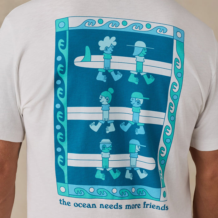Faherty x Surfrider Sunwashed Regenerative Tee - White