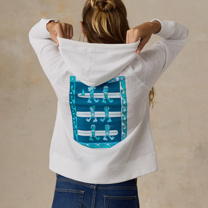 Faherty x Surfrider Womens Sunwashed Organic Hoodie - White