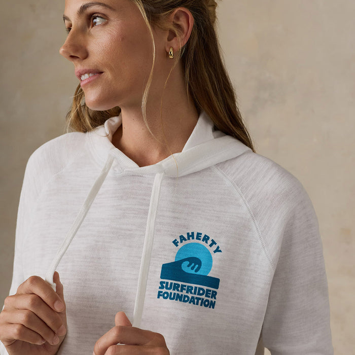 Faherty x Surfrider Womens Sunwashed Organic Hoodie - White
