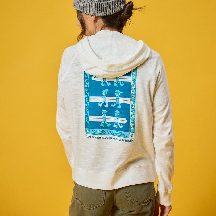 Faherty x Surfrider Womens Sunwashed Organic Hoodie - White