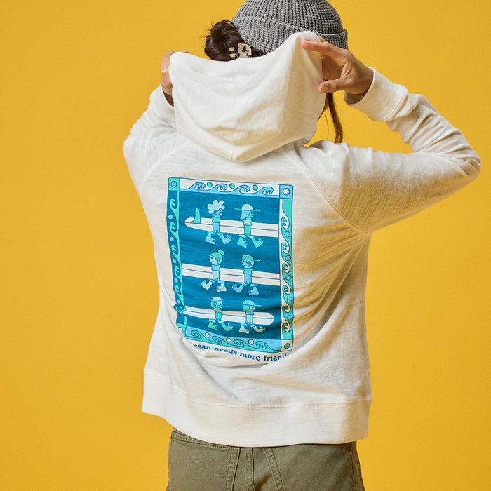 Faherty x Surfrider Womens Sunwashed Organic Hoodie - White