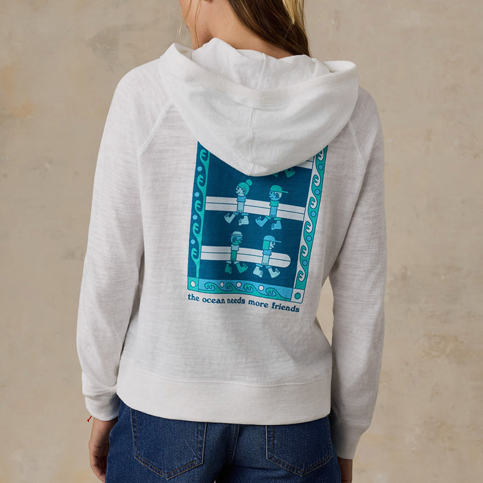 Faherty x Surfrider Womens Sunwashed Organic Hoodie - White