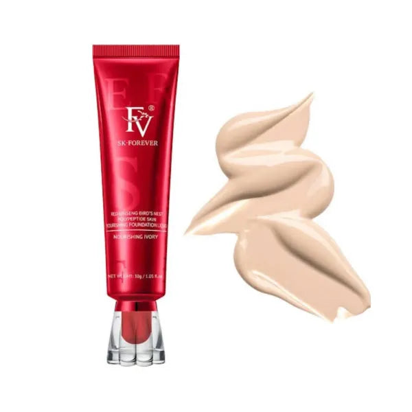 Red FV SK-Forever nourishing foundation base tube with Nourishing Ivory shade swatch