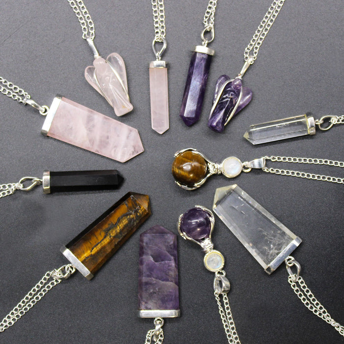 Gemstone Guardian Angel Pendant - Rock Quartz 🇬🇧