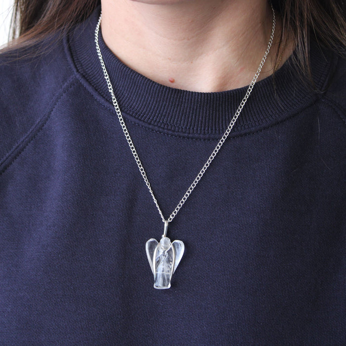 Gemstone Guardian Angel Pendant - Rock Quartz 🇬🇧