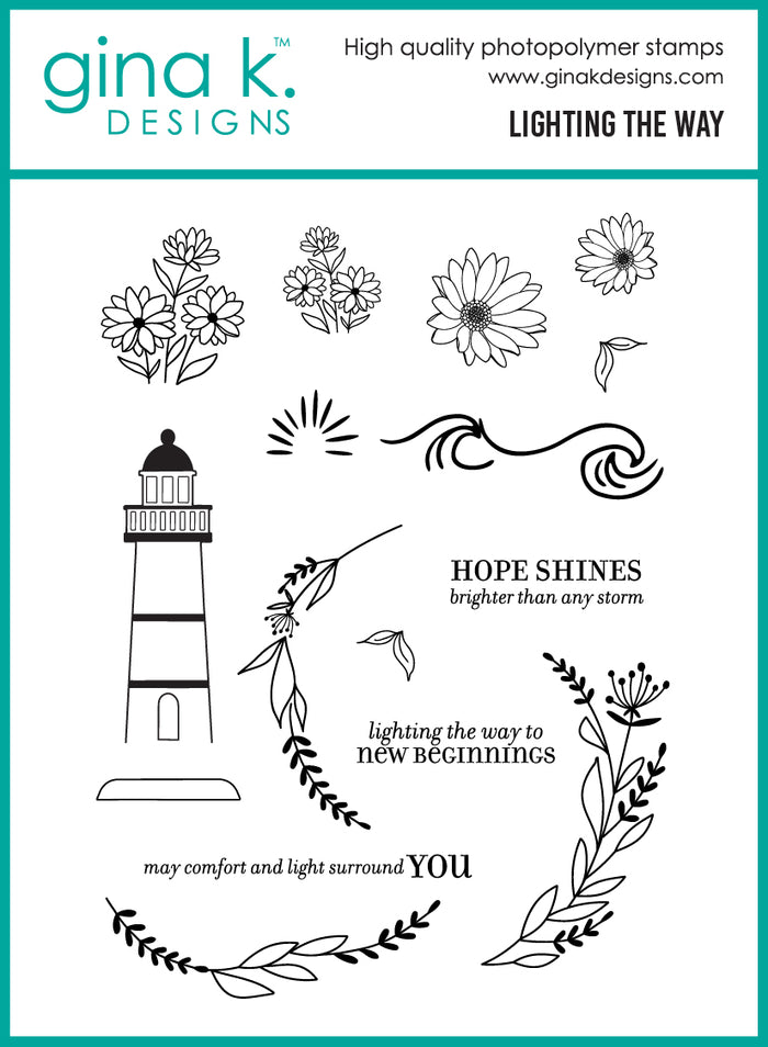 Gina K. Designs - BUNDLE - Stamp, Die Set & Stencil - Lighting the Way. Set by Lisa Hetrick. At Embellish Away in Bowmanville Ontario Canada.
