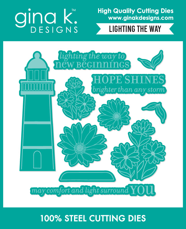 Gina K. Designs - BUNDLE - Stamp, Die Set & Stencil - Lighting the Way. Set by Lisa Hetrick. At Embellish Away in Bowmanville Ontario Canada.