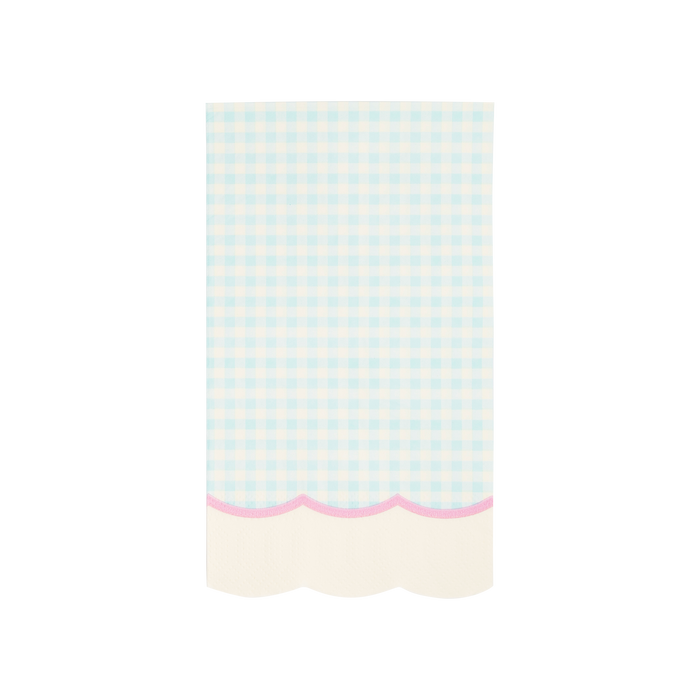 Gingham Scallop Fringe Paper Dinner Napkin Set