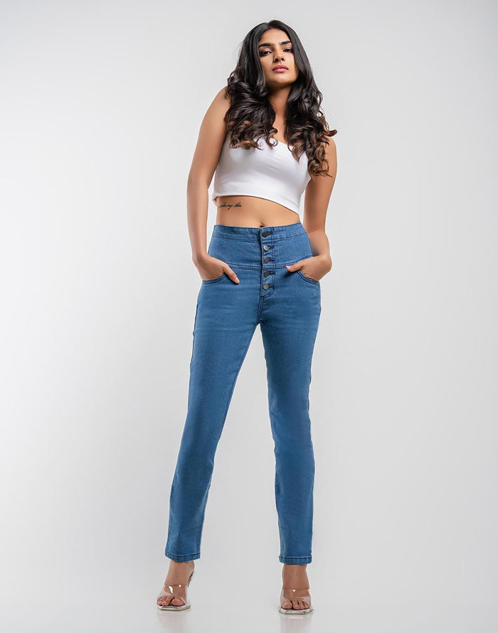 GIVO HIGH WAIST DENIM PANT