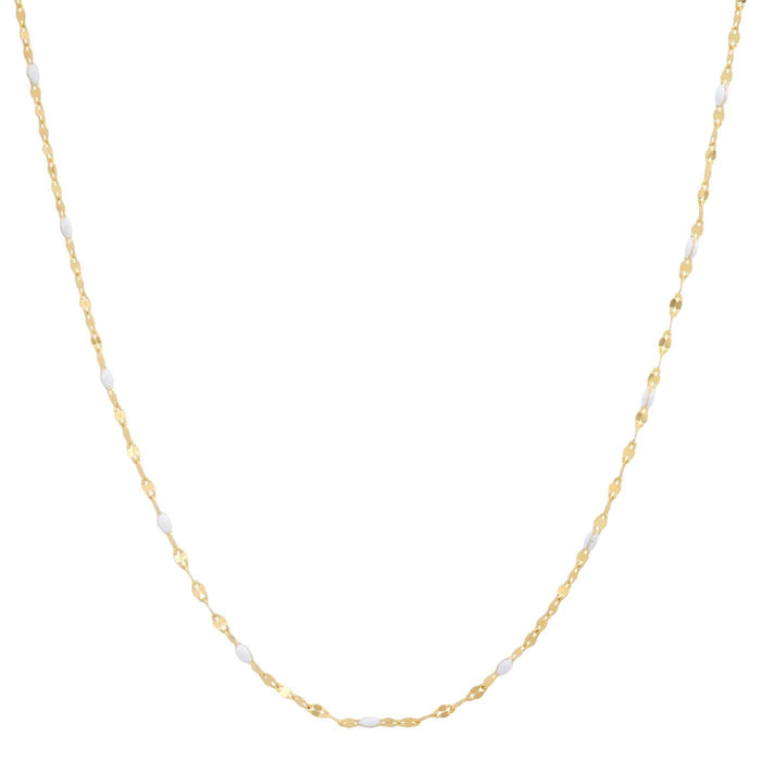 Gold vermeil chain necklace with white enamel stations