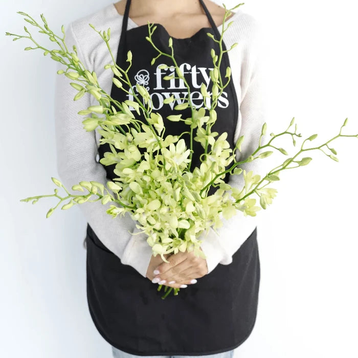 Green Geisha Orchid Flower Apron - Image
