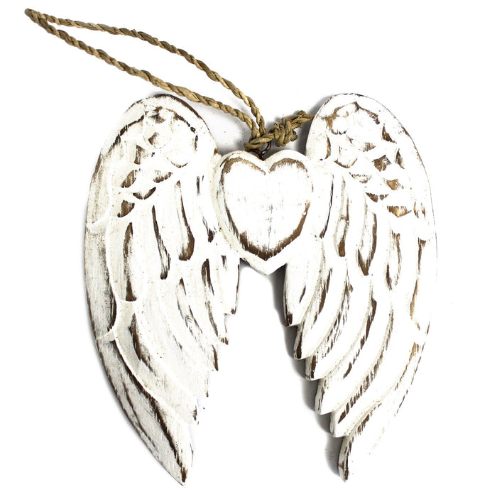 Hand Crafted Small Double Angel Wing & Heart - 15cm 🇬🇧