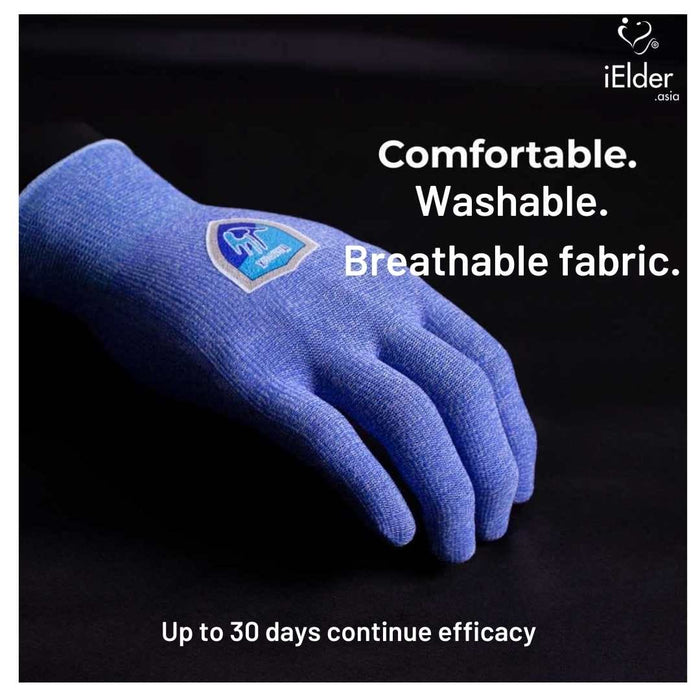 Handax Antimicrobial Fabric Gloves (Kills 99.9% Of Harmful Microorganisms) Blue