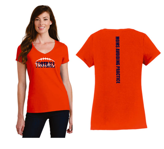 Hawks Football Ladies Short Sleeve Mom Tee- Matte or Glitter
