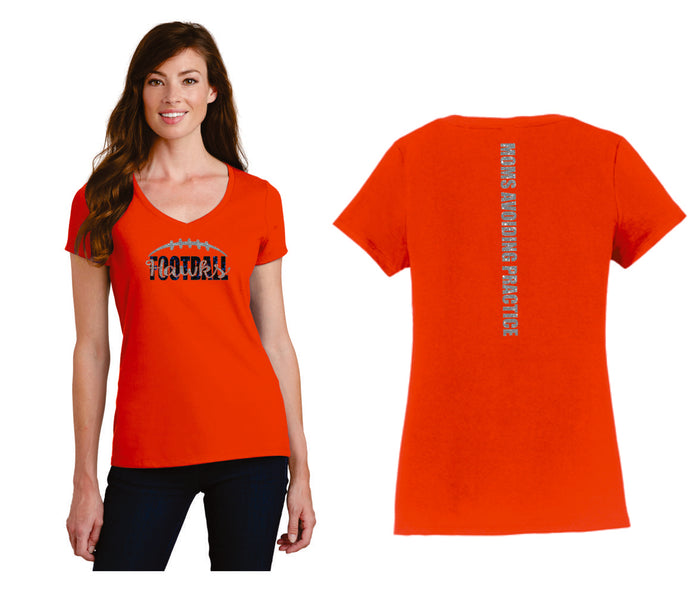 Hawks Football Ladies Short Sleeve Mom Tee- Matte or Glitter